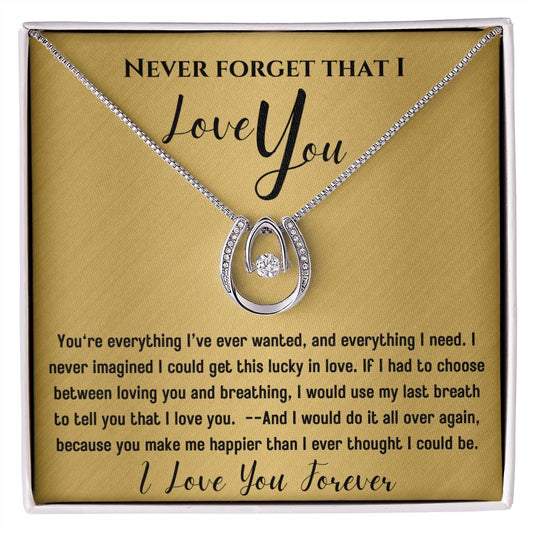 Never forget - Lucky in Love - Dancing Crystal Pendant