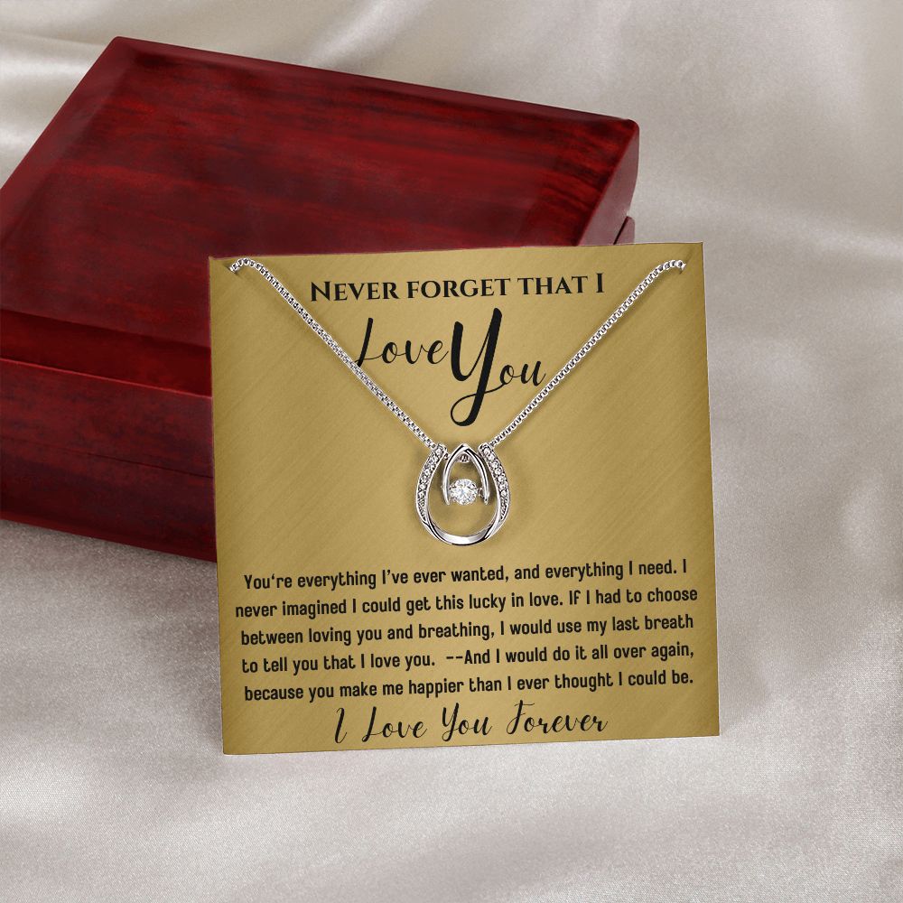 Never forget - Lucky in Love - Dancing Crystal Pendant